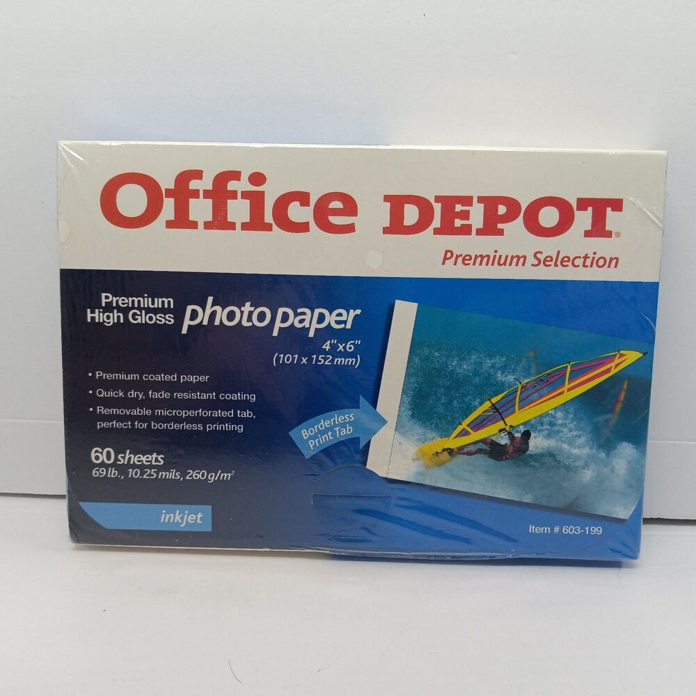 Office Depot 60 Sheet InkJet Premium Selection 4" x 6" Photo Paper Item #603-199